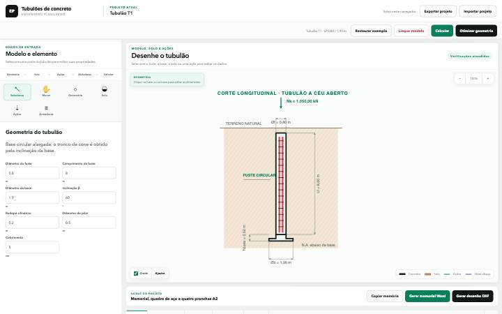 Tubulões a céu aberto